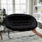 Flash Furniture Eleanor 56-in Portable Folding Double Saucer Chair in Black Faux Fur w/a Black Steel Frame FV-FDS-001-BK-BK-GG - alternate 4